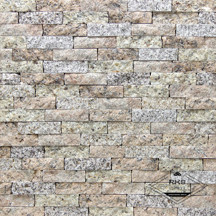 Фасадный камень Полоса - Гранит Жёлтый Микс в Старом Осколе